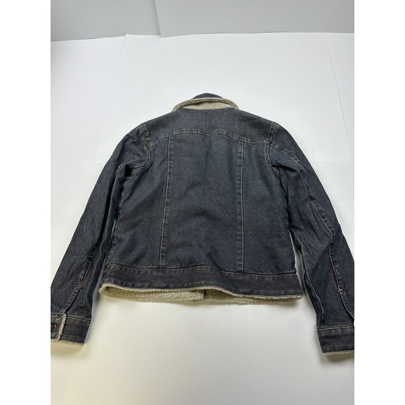 Ann Taylor Loft Womens Jean Jacket Sherpa Lined Trim Small Petite SP - Picture 6 of 6